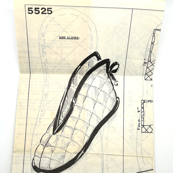 Vintage Boot Slipper Mail Order Pattern #5525 - Picture 3 of 4
